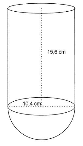 Figuren består av en sylinder med en halvkule festet på i bunnen av sylinderen (halvkula vender nedover). Diameteren i sylinderen/halvkula er 10,4 cm, og høyden i sylinderen er på 15,6 cm.